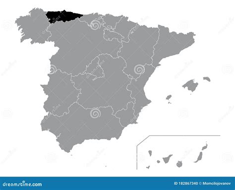 Location Map Of Principality Of Asturias Autonomous Community Stock