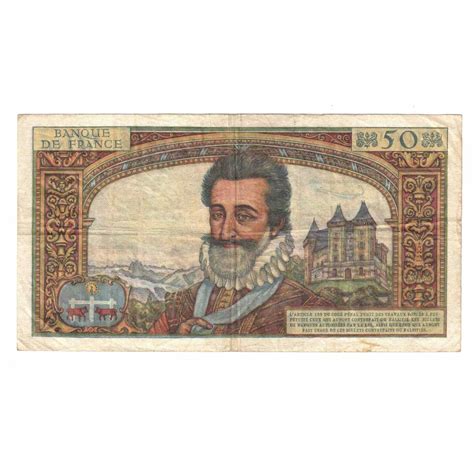 France 50 Nouveaux Francs Henri IV 1959 P 16 VF 30 35 Fayette 58 2