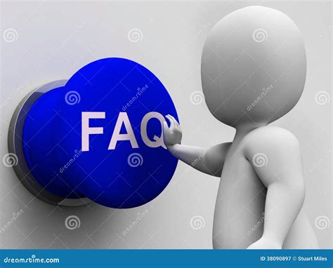 Faq Button Shows Website Questions And Assistance Stock Illustration