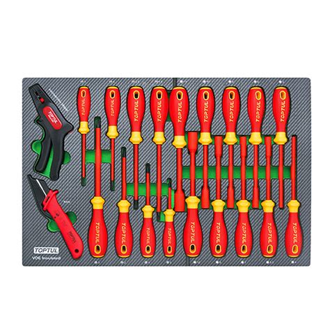 20PCS VDE Insulated Hex Nutspinner Screwdriver Knife Stripper Set