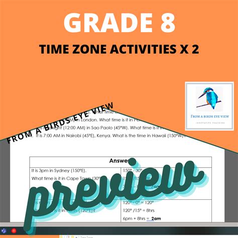 Grade 8 Geography – Time zones activities x2 • Teacha!