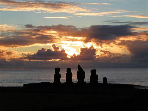 Moai at Sunset