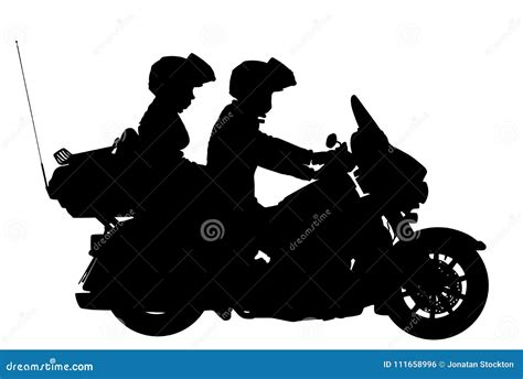 Couple In Love On Motorcycle Vector Silhouette Illustration Stock