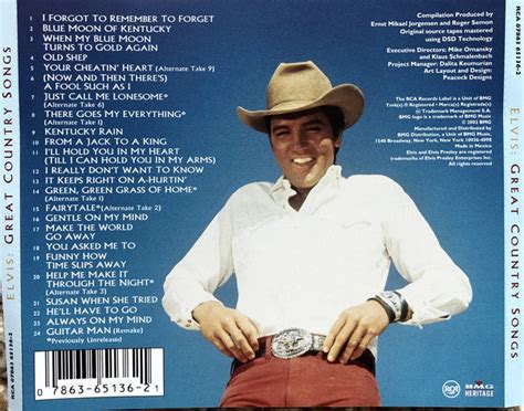 Cd Elvis ‎ Great Country Songs