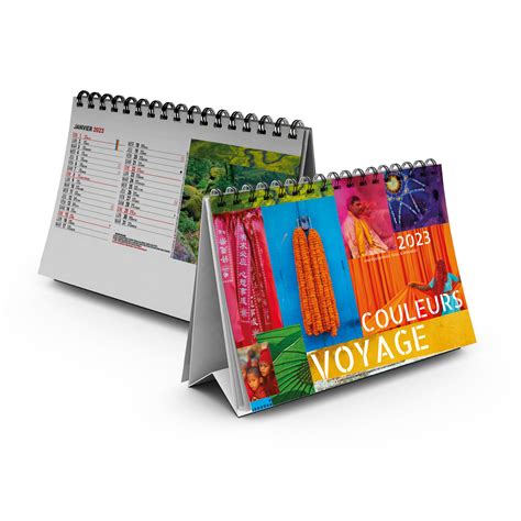 Chevalet Standard 13 Feuillets Couleurs Voyage 2023 Calendrier 2021