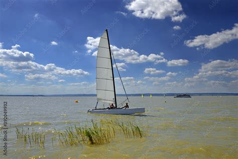 Catamaran On Lake Neusiedl Neusiedler See Or Ferto The Largest