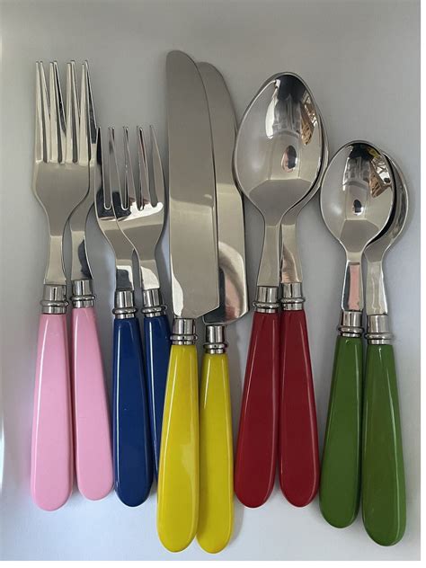 Colourful Vintage Inspired Cutlery Set Etsy