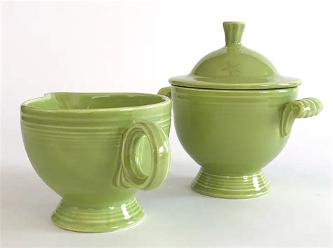 S Chartreuse Vintage Fiestaware Sugar And Creamer Set