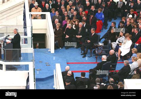 U.S. President George W. Bush delivers his Inauguration Day speech ...