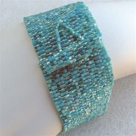 Tantalizingly Turquoise Peyote Cuff Peyote Bracelet 2474 Etsy