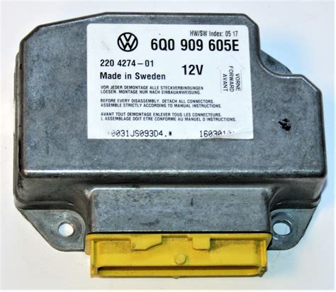 Used Genuine VW Beetle Air Bag Ecu Control Module Index 05 17 6Q0