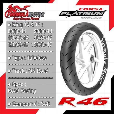 Jual Corsa R46 Ring 14 17 Tubeless All Size Racing Profil Donat Soft