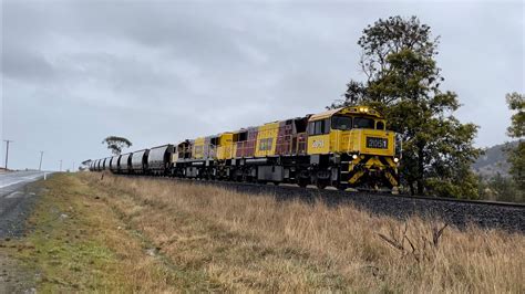 TasRail 2051 2054 46 Coal Train Alongside The Esk Highway YouTube