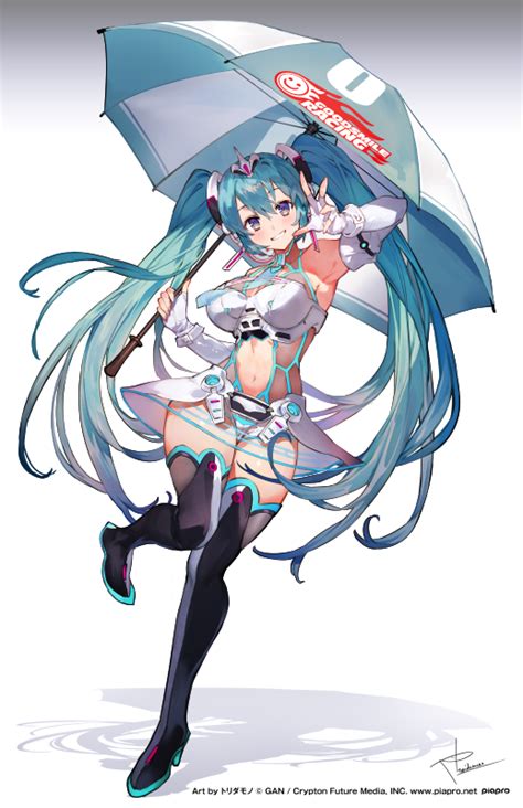 Hatsune Miku Racing Miku And Racing Miku Vocaloid And 1 More Drawn