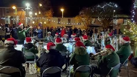 Crediton Town Band Carols In The Square 2023 White Christmas Video By