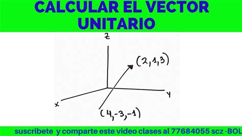 CALCULAR EL VECTOR UNITARIO DEL VECTOR A CUYO ORIGEN ES 4 3 1 Y CUYO