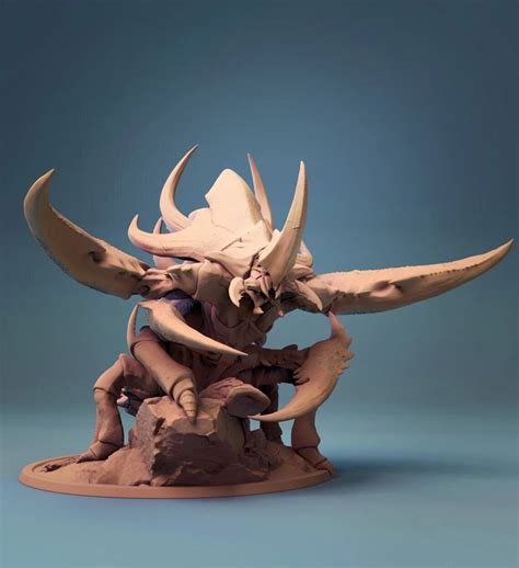 Ankheg King Premium Dnd Miniature Mini Sanded & Primed 28mm 32mm to 100mm Resin 3D Printed 30570 ...