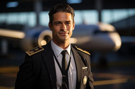 Premium Ai Image A Pilot Man Portrait With Airplane Pilot Occupation