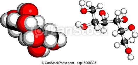 Mannitol Mannite Manna Sugar Molecule Used As Sweetener Drug Etc Atoms Are Represented As