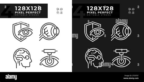 Customizable Pixel Perfect Eye Care Icons Set Stock Vector Image Art