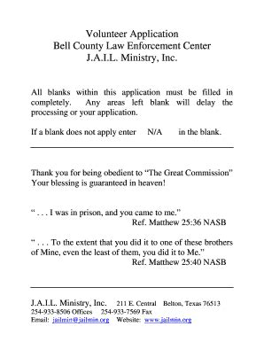 Fillable Online Bell County Law Enforcement Center Application J A I