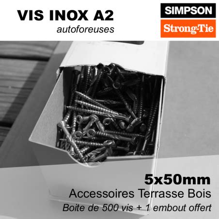 Vis X Mm Inox A Autoforeuse T Te Torx Pour Terrasse Bo Te De Vis