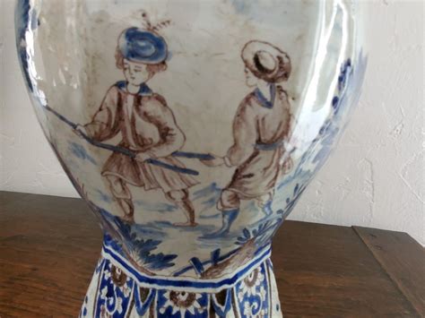 Proantic Delft Pot Couvert En Fa Ence Polychrome Xviii Me