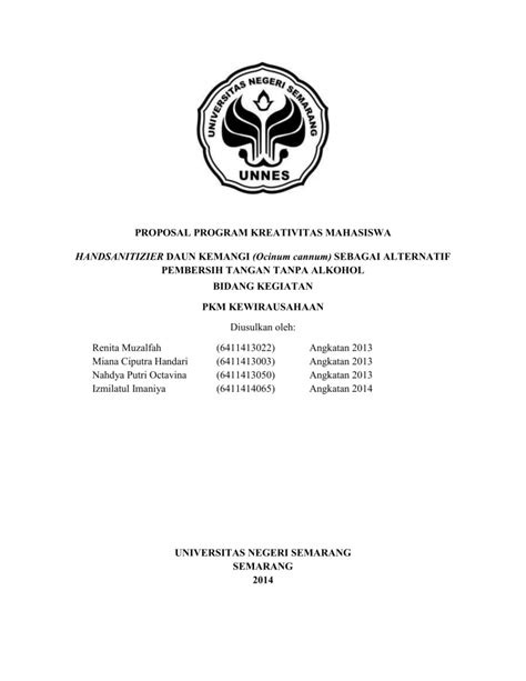 Contoh Proposal Kegiatan Mahasiswa Info Kampus Riset