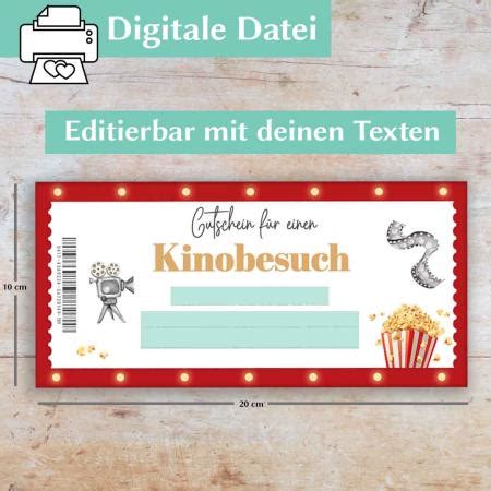 Kino Gutschein Individuelle Geschenkgutschein Vorlage