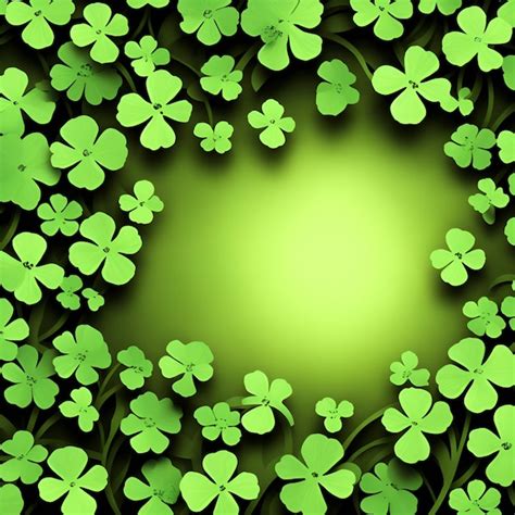 Premium Ai Image A Green Background With Four Leaf Clovers On It