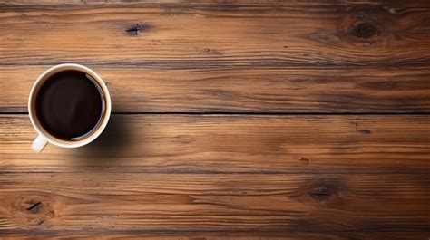 Aerial Views View Of Coffee Cup On Textured Wooden Table Backgrounds ...