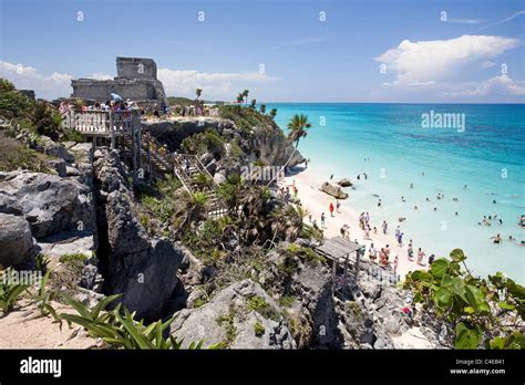 Ruinas mayas en Tulum ruinas del templo sobre la playa Yucatán mar