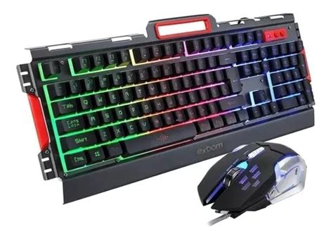 Kit De Teclado Y Mouse Gamer Exbom Bk G Ingl S Us De Color Negro