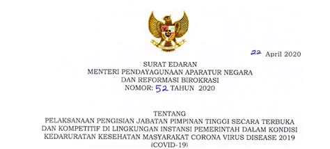 Surat Edaran Menpan Rb Nomor 52 Tahun 2020 Tentang Pelaksanaan Hot Sex Picture