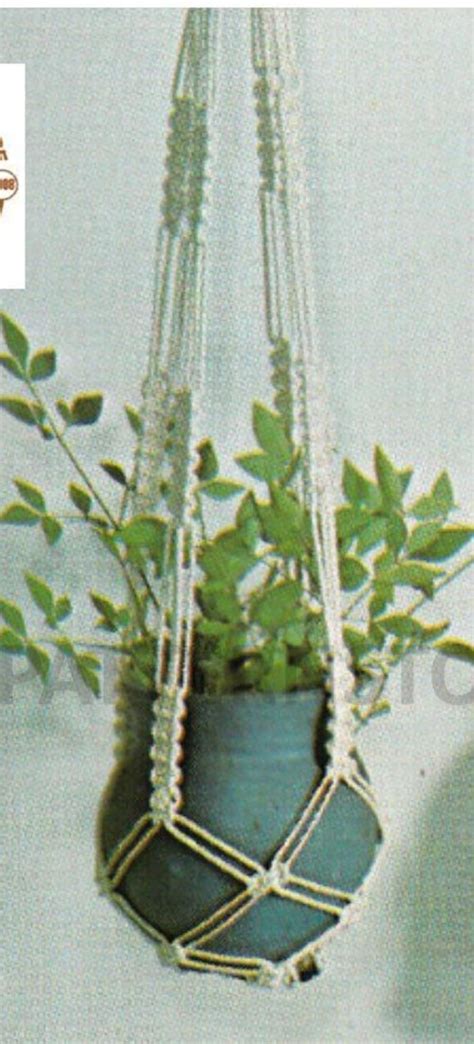 Pdf Macrame Pattern 70s Macrame Plant Hanger Pattern Macrame Etsy