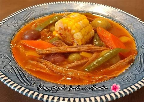 Carne deshebrada con verduras Receta de Compartiendo sazón con Claudia