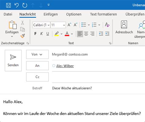 Erstellen Und Senden Von E Mails In Outlook