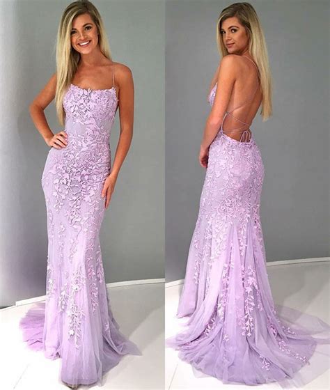 Mermaid Strapless Purple Lace Long Prom Dresses Purple Lace Formal Dresses Mermaid Purple