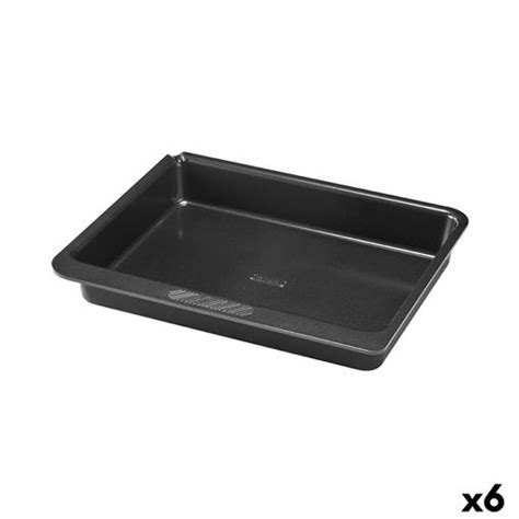 Molde Para Horno Pyrex Magic Cuadrado Rectangular Negro Metal 24 X 24