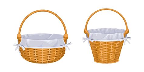 Wicker Baskets Vector Images Over