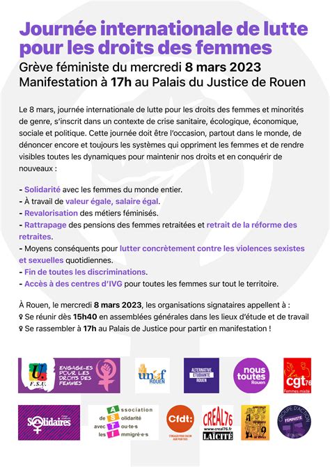 Journée Internationale De Lutte Pour Le Droits Des Femmes