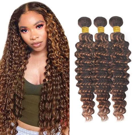 Amazon P4 30 Bundles Dark Brown Bundles Deep Water Human Hair