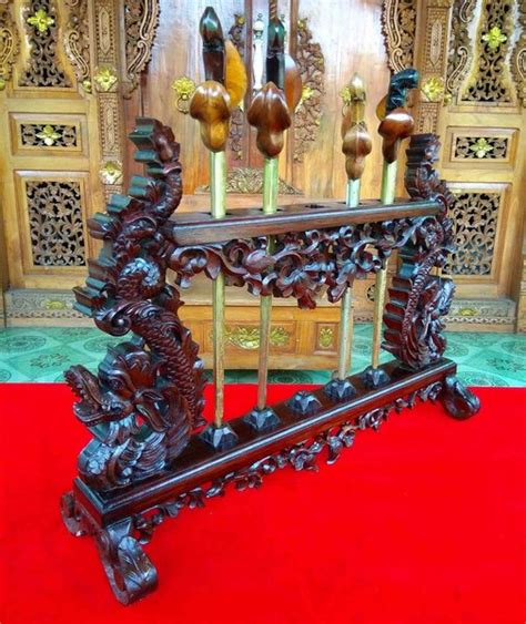 Jual Jagrak Stand Tempat Keris Ukir Ukiran Naga Kayu Jati Isi Di