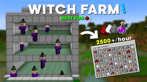 Minecraft Simple Witch Farm Redstone Farm Automatic YouTube