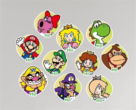 Hi Mario Superstar Stickers Mario Party Stickers Super Mario Etsy Journal Stickers Mario