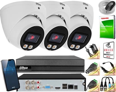 Zestaw Do Monitoringu DAHUA MONITORING ZESTAW KAMER 3X HAC HDW1239T A