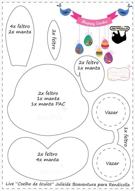 Enfeite Coelho De Feltro Moldes Para Imprimir Feltro E Moldes Para