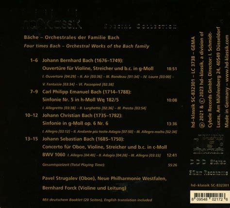 Bäche Orchestrales der Familie Bach CD jpc