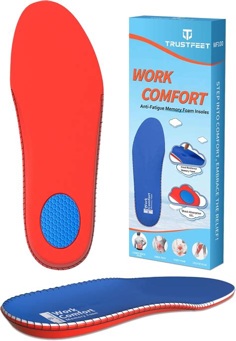 Trustfeet Work Comfort Anti Fatigue Insoles Memory Foam Insoles For All Day Shock