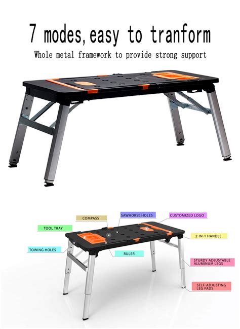 7 Em 1 Bancada De Trabalho Portátil Dobrável Multifuncional Mesa De